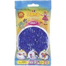 HAMA STRIJKKRALEN - BLAUW NEON (036), 1000ST. (ZAKJE 17,5 X 9,5 CM)
